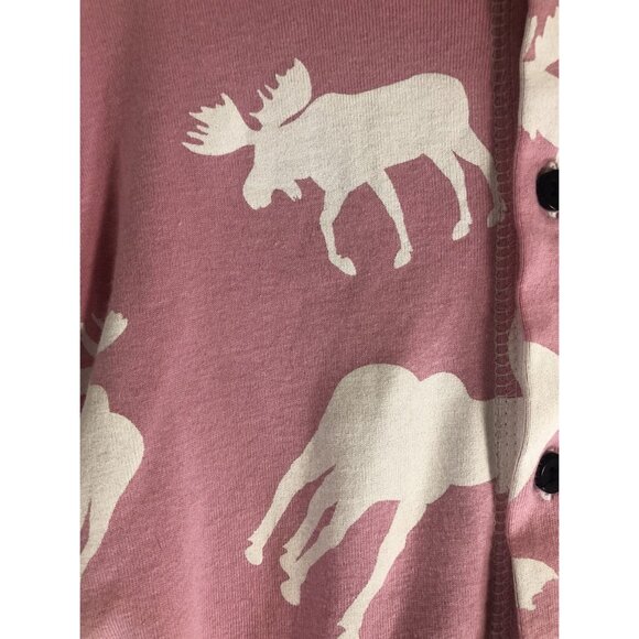 Lazy One Size 12 Pink Don't Moose With Me Classic Flapjack Onesie Pajamas - Picture 3 of 5